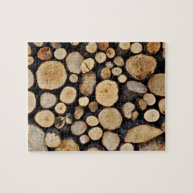 Puzzle Pila de troncos de árbol (Horizontal)