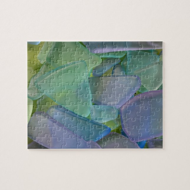 Puzzle Pila de vidrio azul de la playa, Alaska (Horizontal)