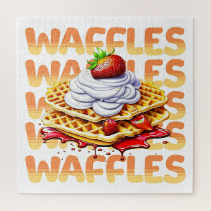 Puzzle Pila de waffles cubiertos de fresas