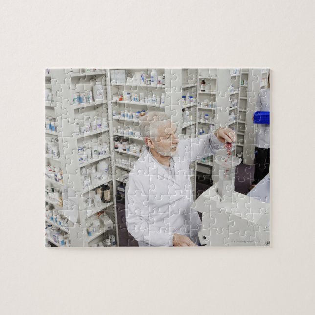 Puzzle Píldoras farmacéuticas vertidas en la máquina de c (Horizontal)