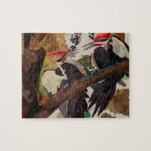 Puzzle Pileated Woodpecker Audubon Bird Wildlife Painting