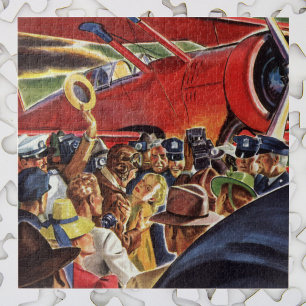 Puzzle Piloto de avión antiguo de un solo motor con papar