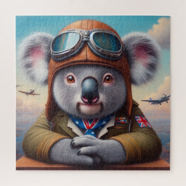 Puzzle Piloto de avión de Koala (Vertical)