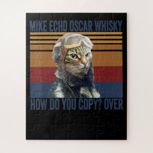 Puzzle Piloto de gato Mike Echo Oscar Whisky Costume Rega