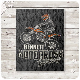Puzzle Piloto de Moto de Cross Personalizado NAME