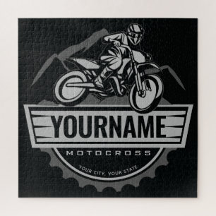 Puzzle Piloto de Motocross Personalizado Bicicleta de Tie