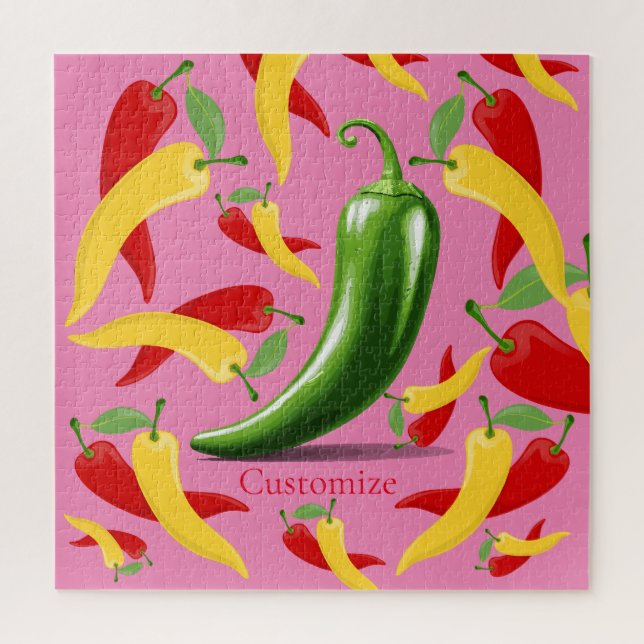 Puzzle Pimiento de chile verde amarillo rojo Thunder_Cove (Vertical)