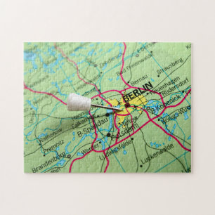 Puzzle Pin puesto en mapa en Berlín, Alemania