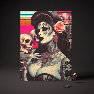 Puzzle Pin-up espeluznante de Synthwave