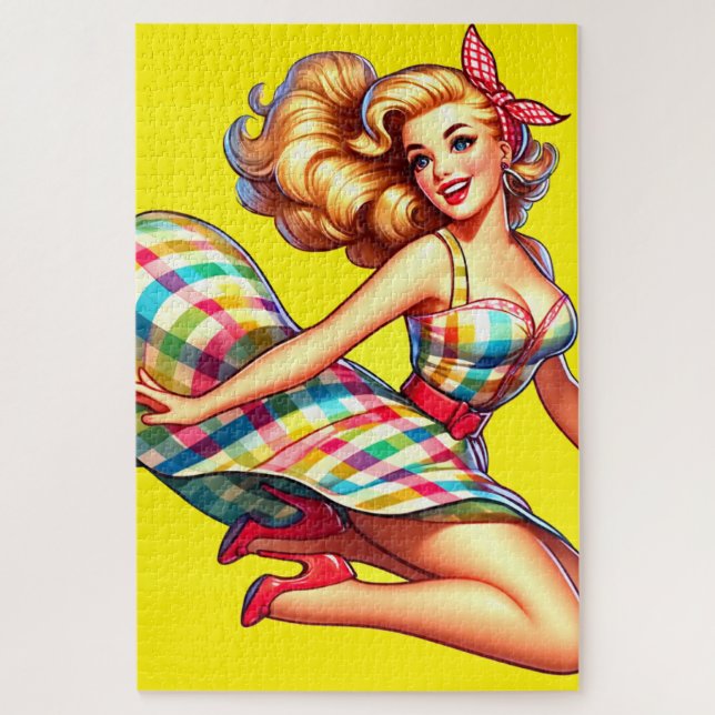 Puzzle Pin Up Lady (Vertical)