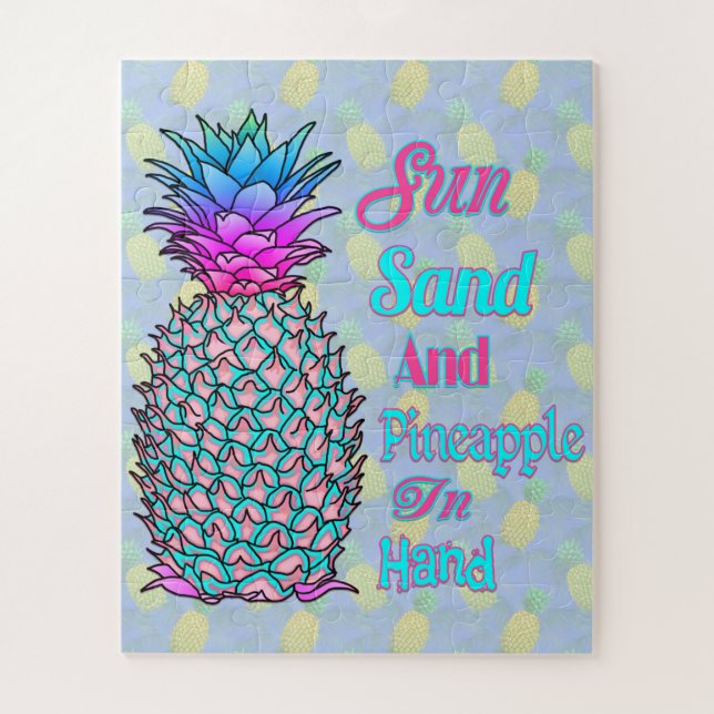 Puzzle Piña En La Playa De La Mano (Vertical)