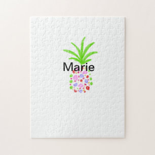Puzzle Piña simple colorida agregar nombre personalizado