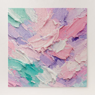 Puzzle Pincelada abstracta impasto pastel