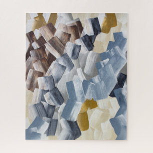 Puzzle Pinceladas abstractas en tonos neutros y terrosos