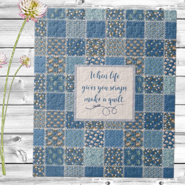 Puzzle Pinceladas antiguas Impresión Dusty Blues Rompecab (Subido por el creador)