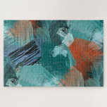 Puzzle Pinceles de Naranja verde de la Casa de la Moneda<br><div class="desc">Hermoso diseño de diseño de estilo Art. con pinceladas contemporáneas de color verde menta, azul verde azulado, naranja, violeta, negro y blanco. Este diseño hipster ornamentado, elegante y divertido ha sido creado para el diseñador de interiores artístico, la diva artística de la moda, la popular moda de cadera, el retro...</div>