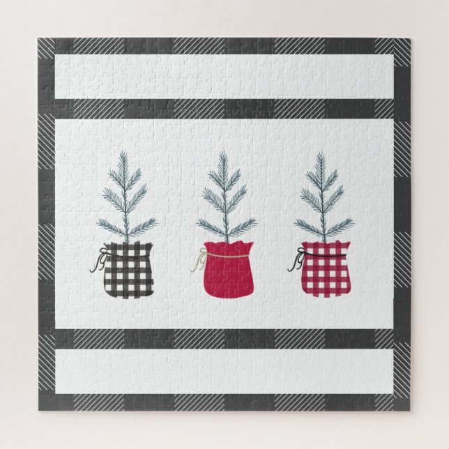 Puzzle Pine Tree Black Red Holiday Country Plage (Vertical)