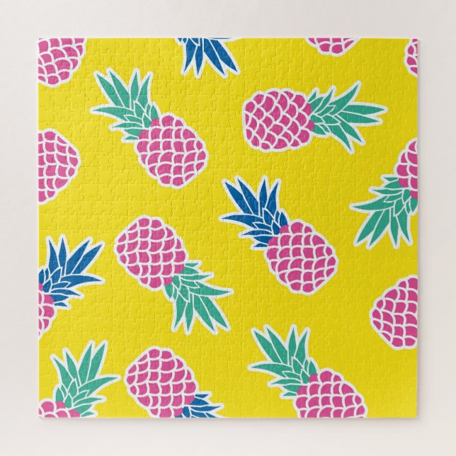 Puzzle Pineapple Frenzy: Personalizado brillante Vintage. (Vertical)