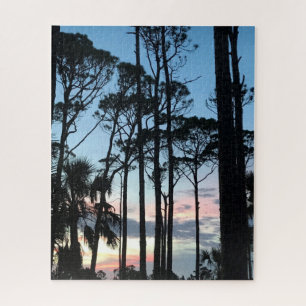Puzzle Pines Pink Blue Sunset Beach Florida