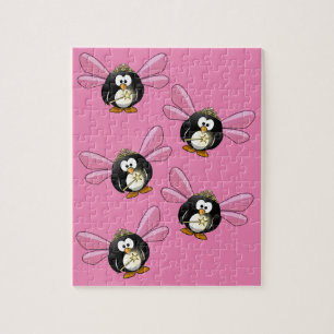 Puzzle Pingüino Ángel Rosa con Varita Mágica