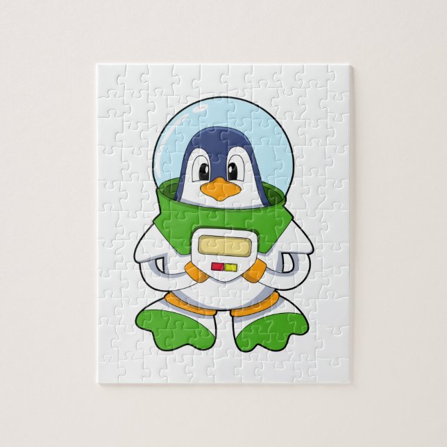Puzzle Pingüino como astronauta con disfraz (Vertical)