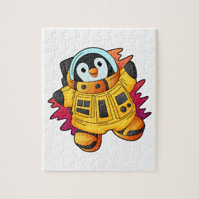 Puzzle Pingüino como astronauta en traje (Vertical)
