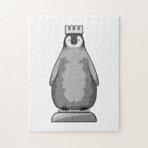 Puzzle Pingüino como pieza de ajedrez Rey