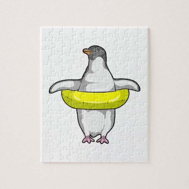 Puzzle Pingüino con anillo de natación (Vertical)