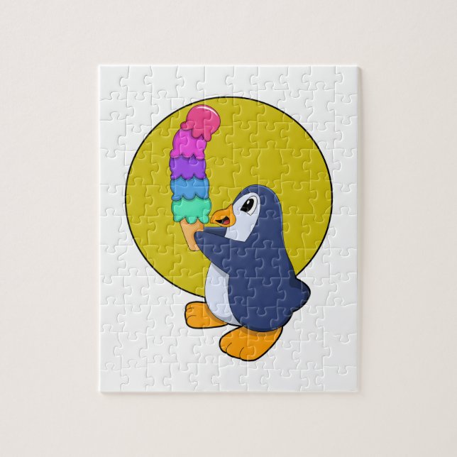 Puzzle Pingüino con helado (Vertical)