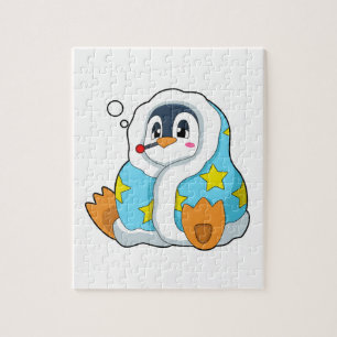 Puzzle Pingüino con termómetro clínico