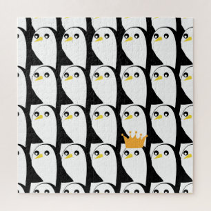 Puzzle Pingüino de historietas: Vintage blanco negro