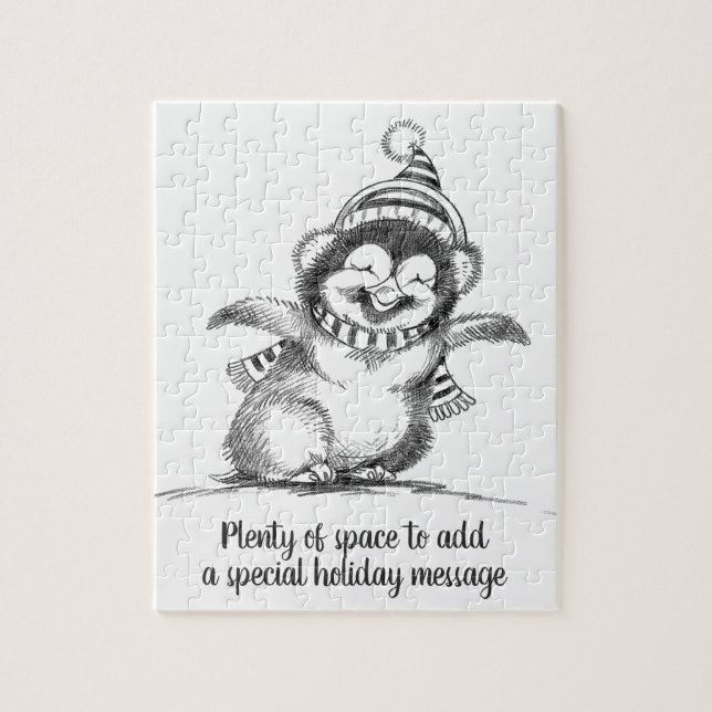 Puzzle Pingüino de Navidad lindo, pajarito feliz (Vertical)