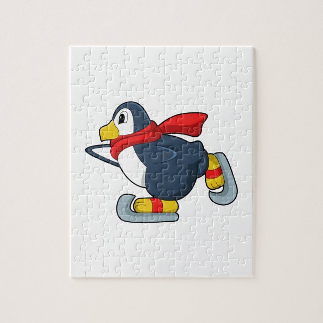 Puzzle Pingüino en patinaje sobre hielo con patines de hi (Vertical)