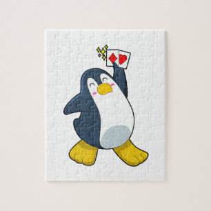 Puzzle Pingüino en Poker con tarjetas de póker