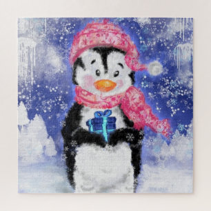 Puzzle Pingüino feliz - Navidades