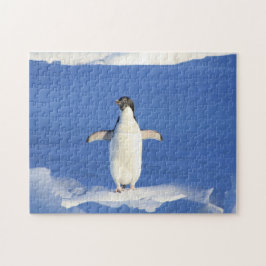 Puzzle Pingüino gracioso en foto de hielo