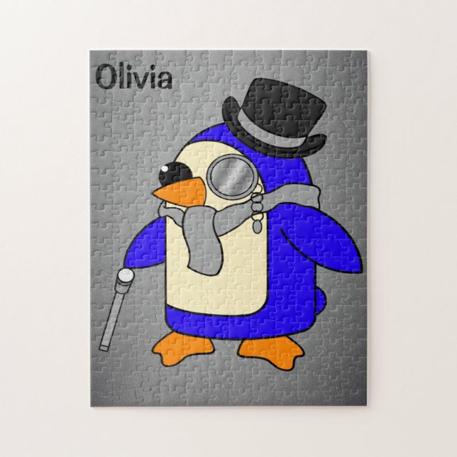 Puzzle Pingüino neutro personalizado lindo (Vertical)