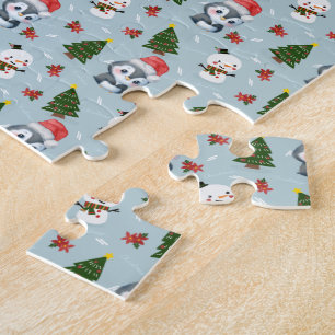 Puzzle Pingüino Santa Feliz Feliz Feliz Navidad