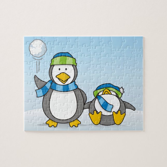 Puzzle Pingüinos de Snowballing (Horizontal)