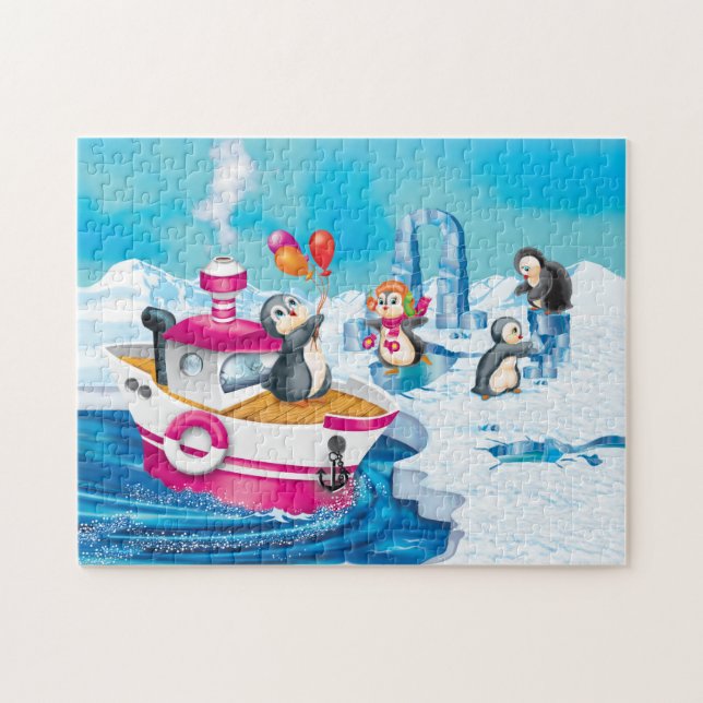 Puzzle pingüinos en la Antártida (Horizontal)