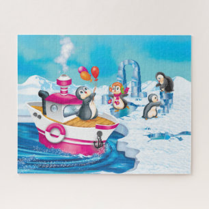 Puzzle pingüinos en la Antártida