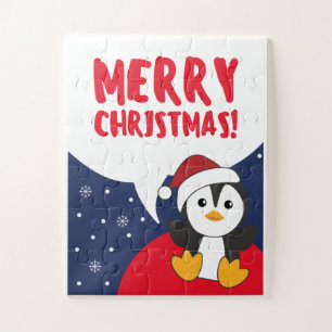 Puzzle Pingüinos Navidades nevan animales de invierno pin