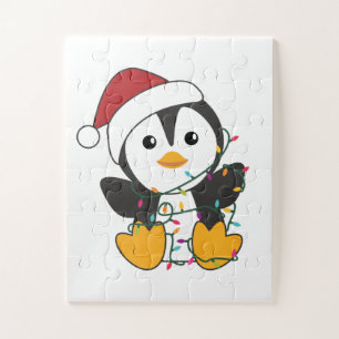 Puzzle Pingüinos Navidades nevan animales de invierno pin
