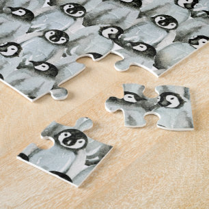 Puzzle Pingüinos - Patrón lindo en blanco negro