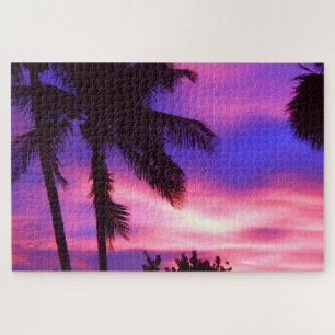 Puzzle Pink and Purple Sunset Palm Trees