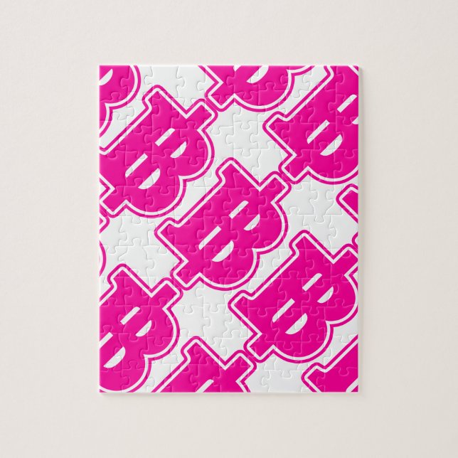 Puzzle PINK BAHT SIGN ฿ Thai Money Currency ฿ (Vertical)