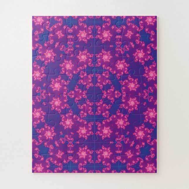 Puzzle Pink & Blue Kaleidoscope Gradient (Vertical)