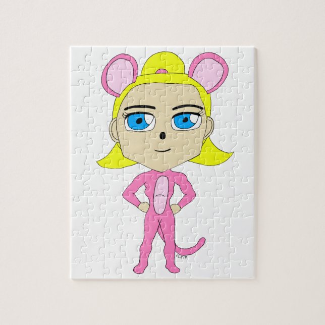 Puzzle pink catgirl     (Vertical)