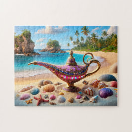 Puzzle Pink Genie Lamp on Paradise Beach