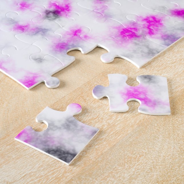 Puzzle Pink Gray and White Soft Marble Pattern (Lado)